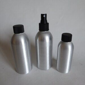NEW CONTAINER STORE ALUMINUM EMPTY COSMETIC BOTTLE LOT OF 3